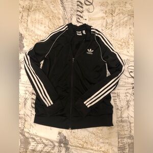 Adidas black and white zip up sweater.